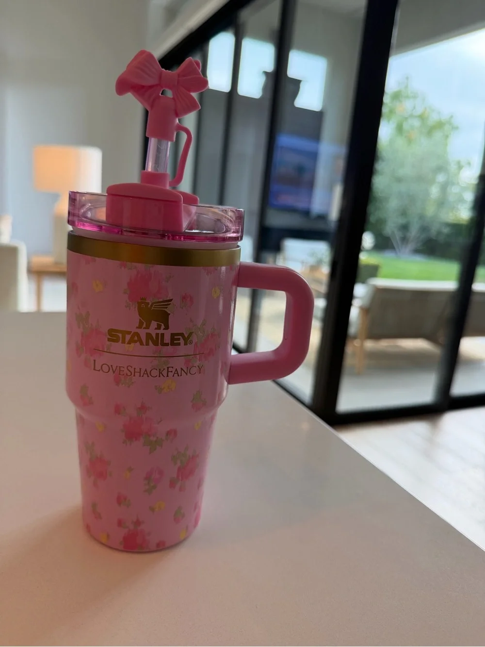 Stanley x LoveShackFancy Pink Floral Travel Tumbler (20oz) - Picture 1 of 5